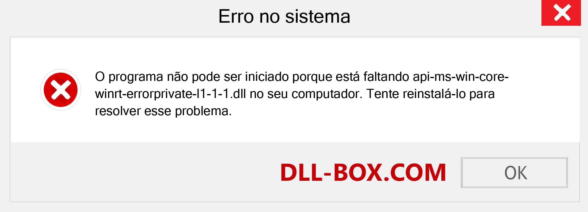 Arquivo api-ms-win-core-winrt-errorprivate-l1-1-1.dll ausente ?. Download para Windows 7, 8, 10 - Correção de erro ausente api-ms-win-core-winrt-errorprivate-l1-1-1 dll no Windows, fotos, imagens